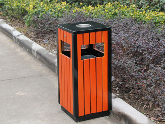 木質單桶垃圾桶